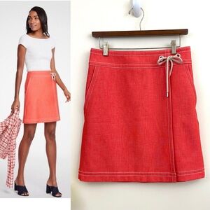 Ann Taylor Chambray Faux Wrap Skirt, worn once & EUC